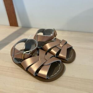 Saltwater NEW Leather Rose Gold Sandals size 3